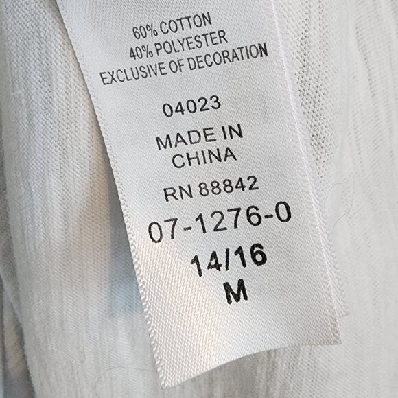 Woman Within Fading Green and White V-Neck Top Size 14/16 M - Picture 9 of 11